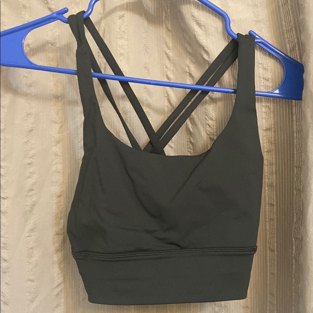 Lululemon longline energy bra dark green size 6